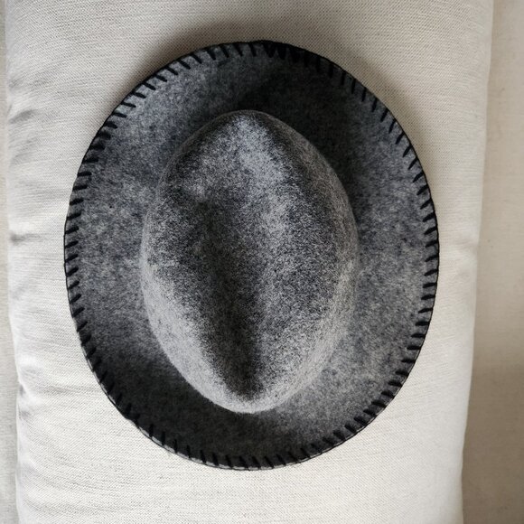 Made in Italy ba&sh "Samy" Grey Wool Felt Fedora Hat – Small Fit - Picture 6 of 8